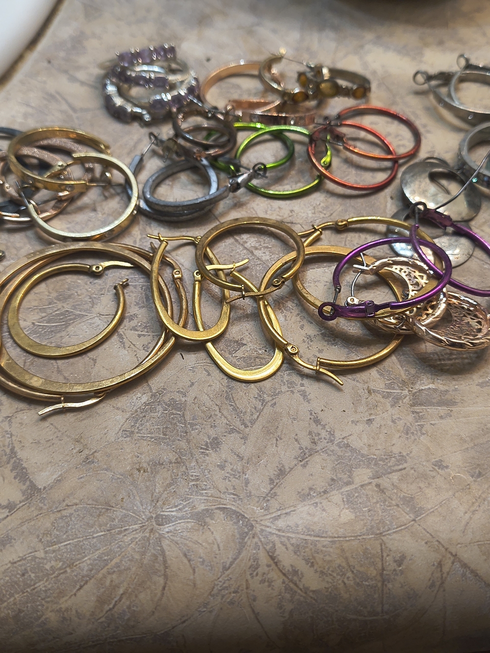 Gold Color, Silver Color, and Multicolor Hoop Earring Set - Women's Jewelry